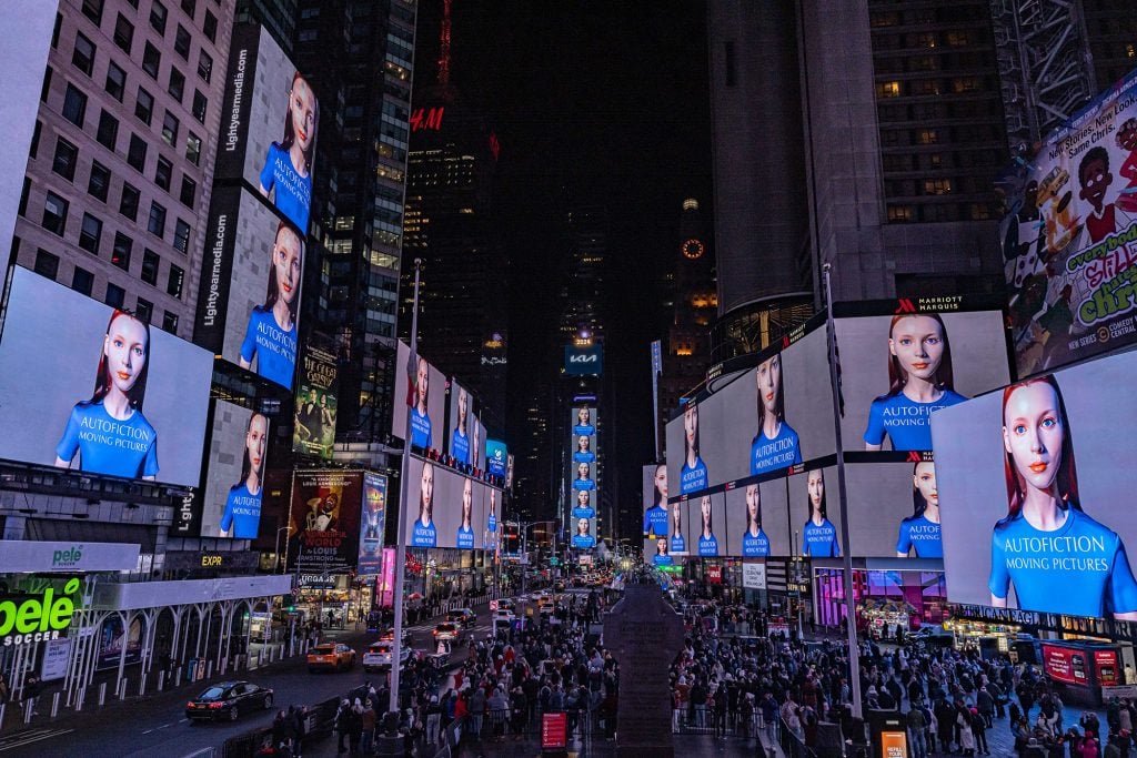 Renowned female artist brings AI-generated art to Times Square