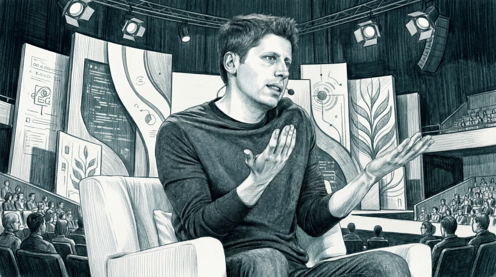 sam altman from OpenAI talking at tech conference