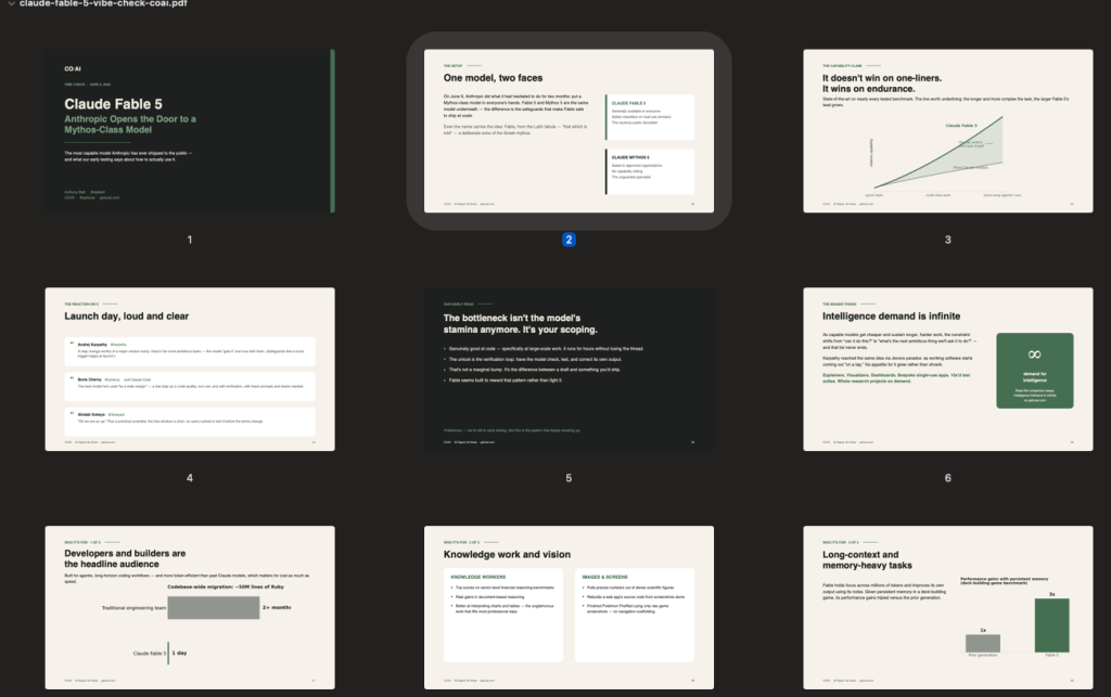 Claude 5 Fable Vibe Check - Make PDF presentation test